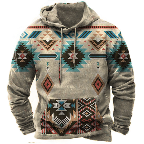 Felpa con cappuccio da uomo tendenza Street color denim occidentale modello felpa con cappuccio stampata in 3D_voghion.com
