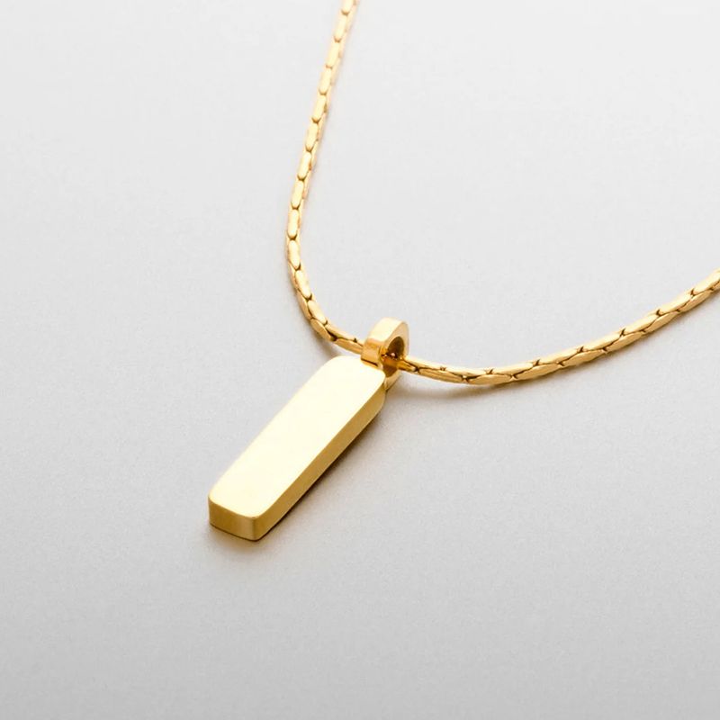 Men's Jewelry Small Brick Simple Necklace Hip Hop Fashion Design Clavicle Chain Light Luxury Sweater Chain Accessories_voghion.com