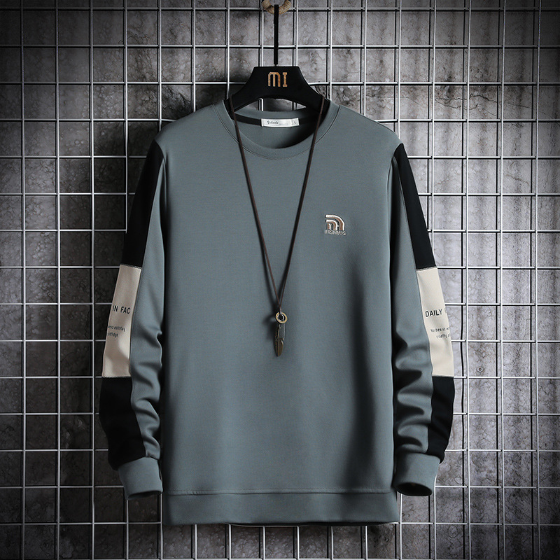 Rundhalsausschnitt im Frühjahr und neue locker sitzende Kleidung im Herbst, trendiges lässiges Unterhemd, Sport-Hoodie für Männer_voghion.com