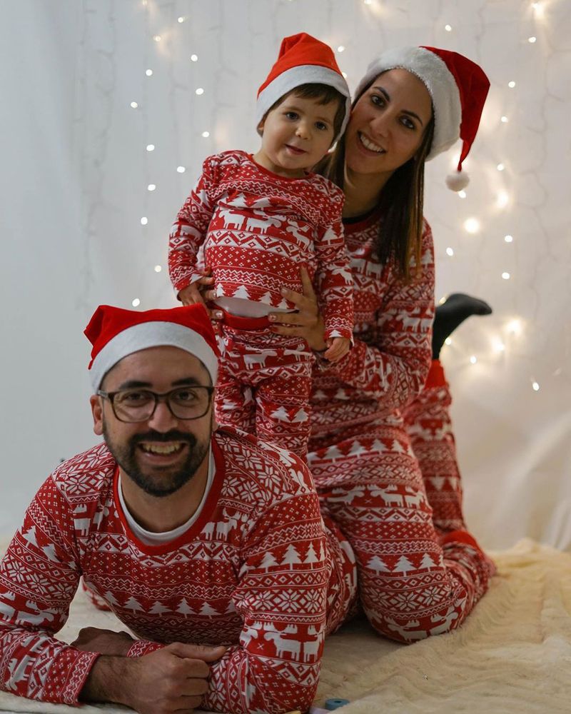 Vánoční nový vánoční styl s potiskem rodičů a dětí na domácí oblečení_voghion.com