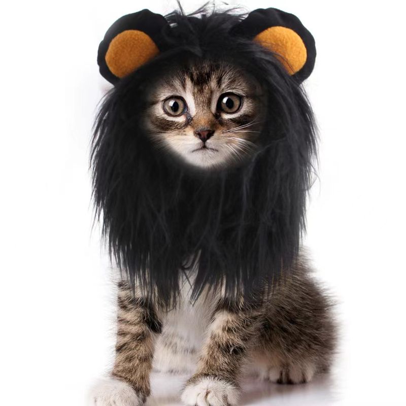 Copricapo Parrucca Cappello Animale Domestico Cane Cucciolo Gatto Costume Copricapo Leone_voghion.com