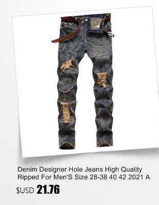 Nieuwe mode 2022 HERFST Lente Hole Jeans Heren Ripped Skinny Biker Destroyed Denim Broek T221102_voghion.com