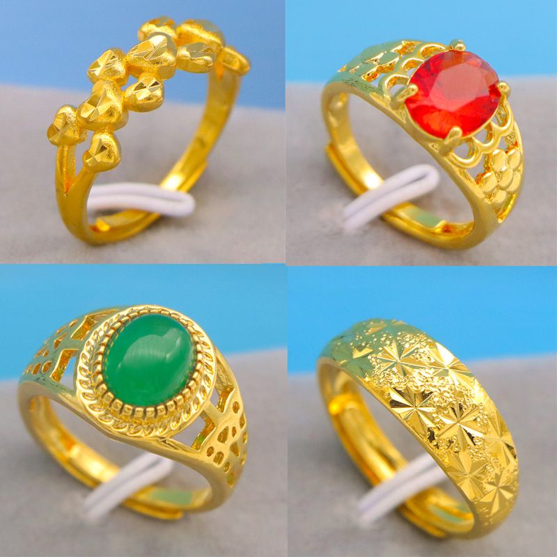 Vietnamese Sand Gold Women, Plated In Monotonous Color, With An Open Mouth Ring That Remains Colorfast For A Long Time._voghion.com