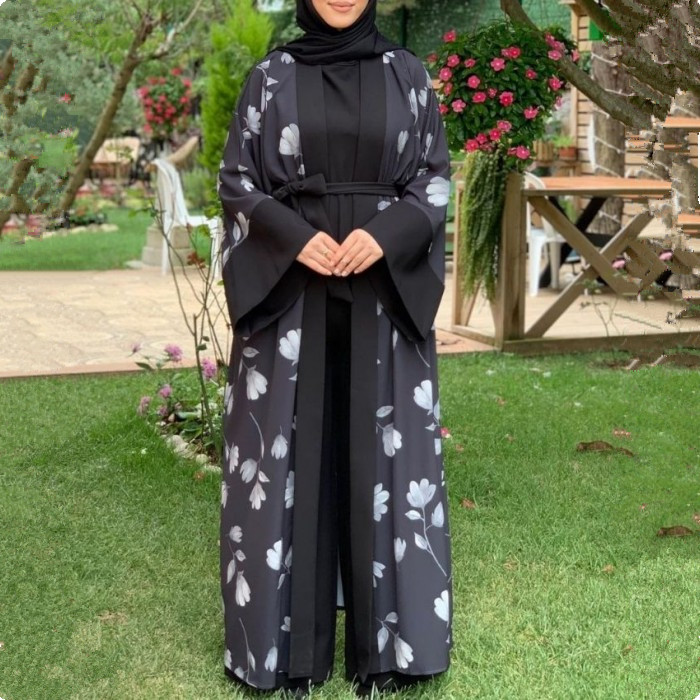 Moda muçulmana Oriente Médio Dubai turco Robe cor sólida macacão LR537_voghion.com