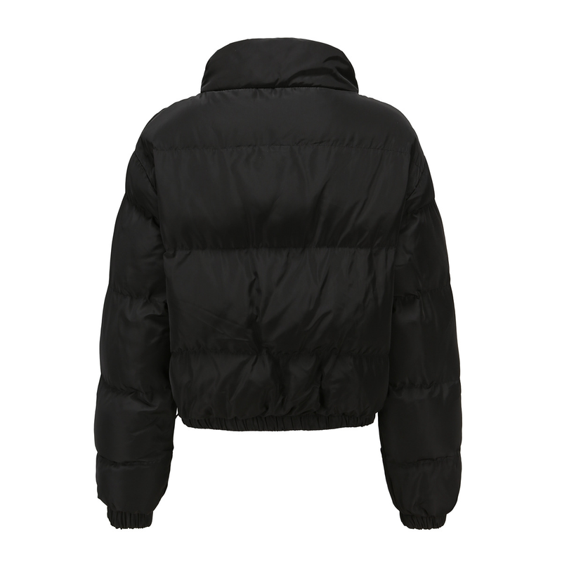 Women's fashion long sleeve high neck warm coat loose casual cotton-padded jacket_voghion.com