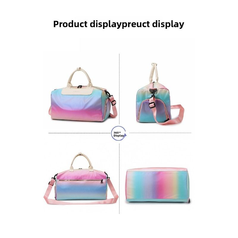 Gradient Color Travel Bag Unisex Lightweight Large Capacity Sports Fitness Bag For Short Trips With Dry And Wet Separation_voghion.com