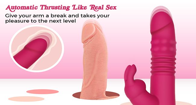 Rabbit-Vibrator mit Perlen und Stoßfunktion – BOMBEX William, 24,9 cm langer G-Punkt-Vibrator mit Dreifachwirkung und unabhängigem Klitorisstimulator, 10 Muster, wasserdicht &_voghion.com