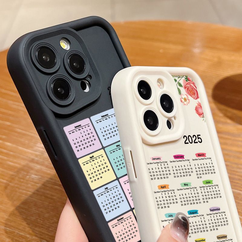 Custodia con motivo calendario di Capodanno 2025 per Samsung Galaxy S25 S24 S23 Ultra S22 Plus S21 FE A16 A25 A35 A55 A53 A52 A54 A35 Cover_voghion.com