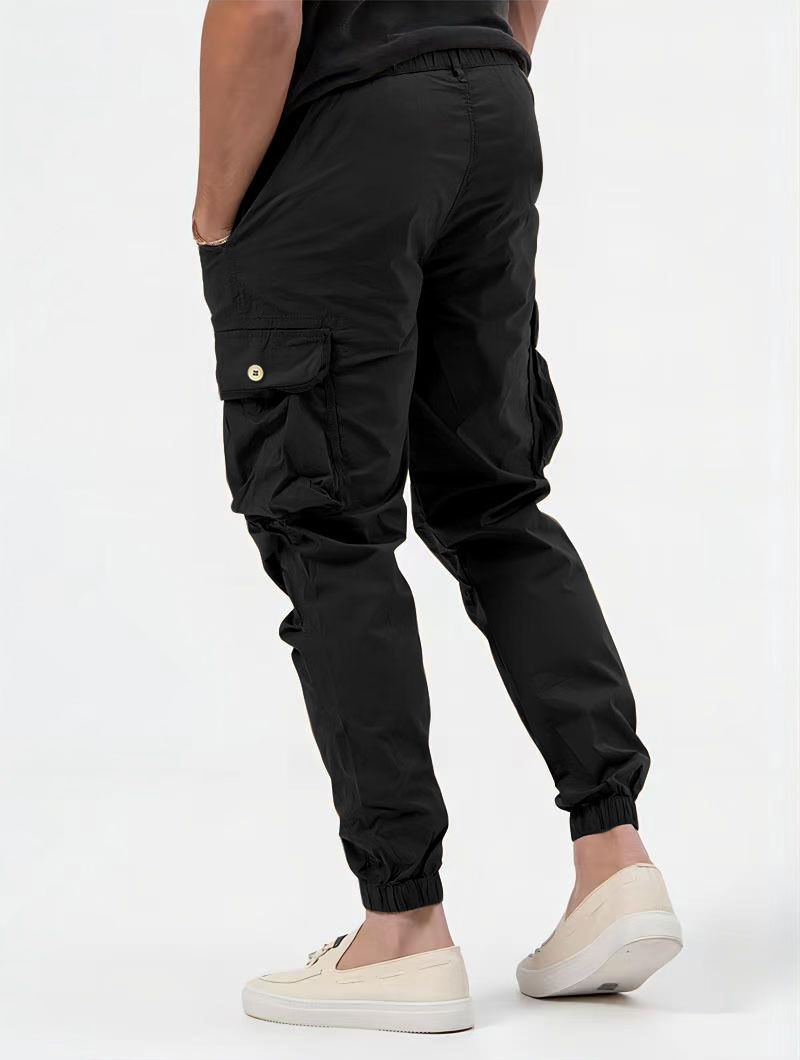 Men's Clothing Three Dimensional Bag Woven Cargo Pants Tie Belt Leggings Casual Pants Solid Color Men's Pants_voghion.com