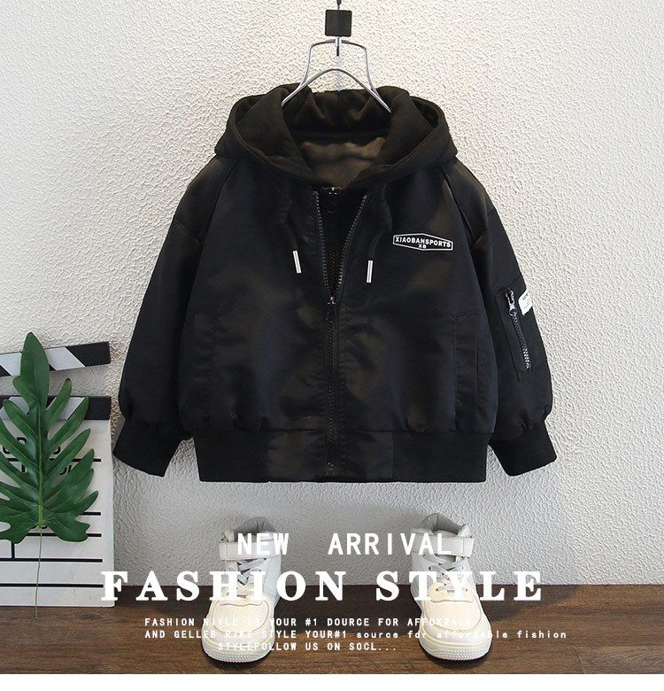 Giacca da baseball per bambini, primavera e autunno, elegante giacca con cappuccio per bambini di piccole e medie dimensioni_voghion.com