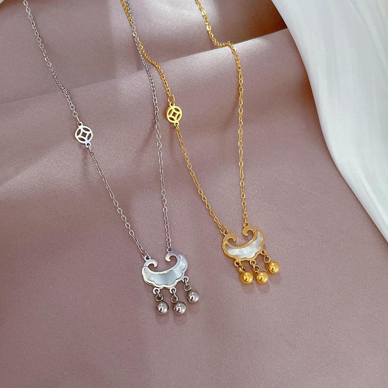 Collar de oro auténtico para mujer, de acero inoxidable, con cierre de moneda de larga duración y cadena roja de malla INS._voghion.com