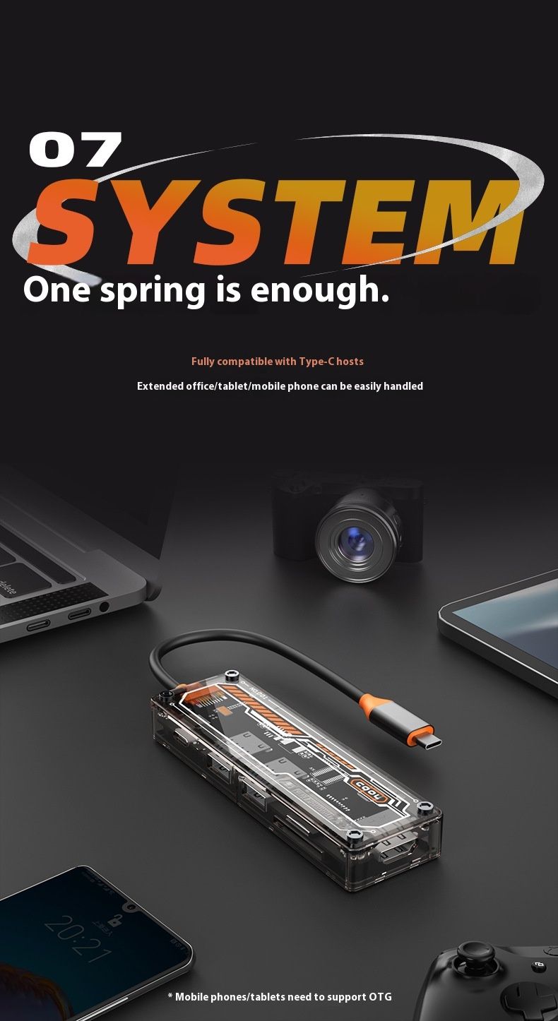 Átlátszó C típusú dokkoló HDMI átalakító 2.5G Ethernet port adapter Huawei Book készülékhez_voghion.com
