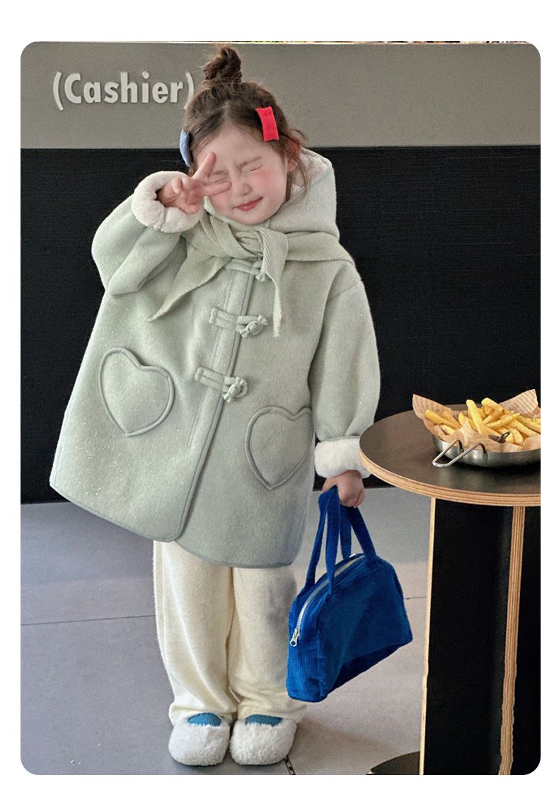 2025 New Girls' Fleece Jacket Winter New Thickened Medium And Long Coat Warm Wool_voghion.com