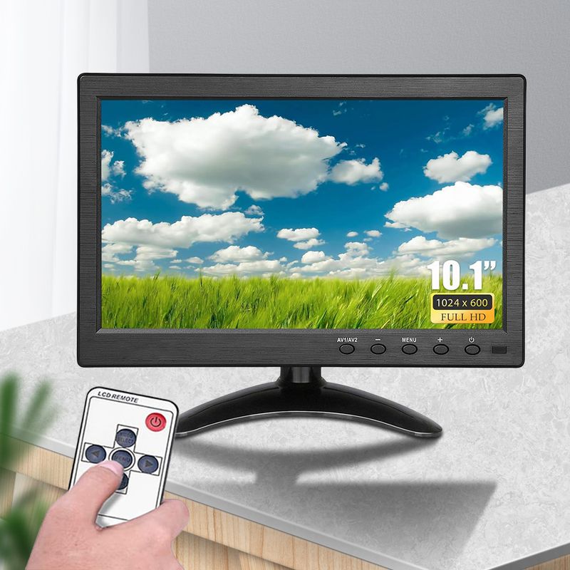 Monitor secondario per telecamera di backup USB BNC con schermo LCD a colori da 10,1 pollici compatibile con HDMI con ingresso AV VGA per TV e computer_voghion.com