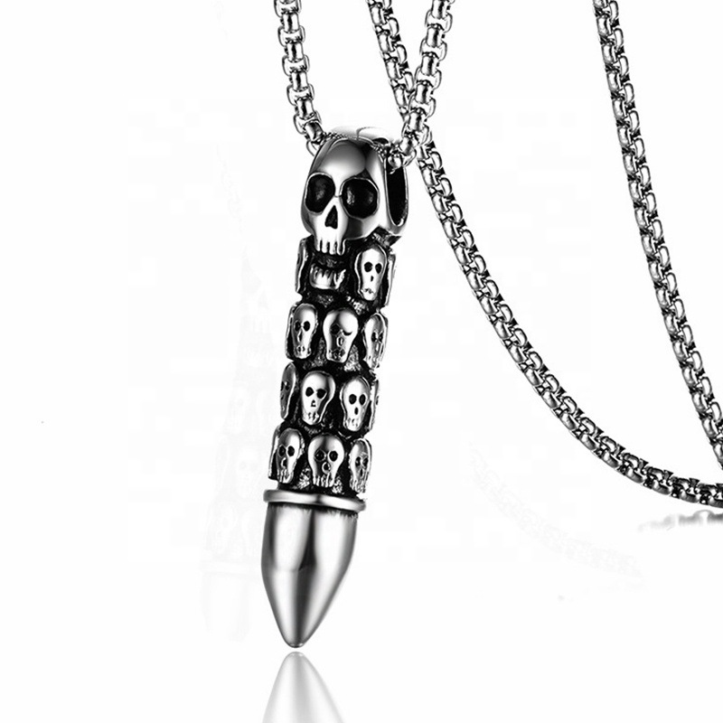 Totenkopf-Halskette mit Anhänger aus Edelstahl für Herren, klassisch, modisch, Charm-Halskette, Hip-Hop, Rapper, Gothic-Schmuck für den Freund_voghion.com