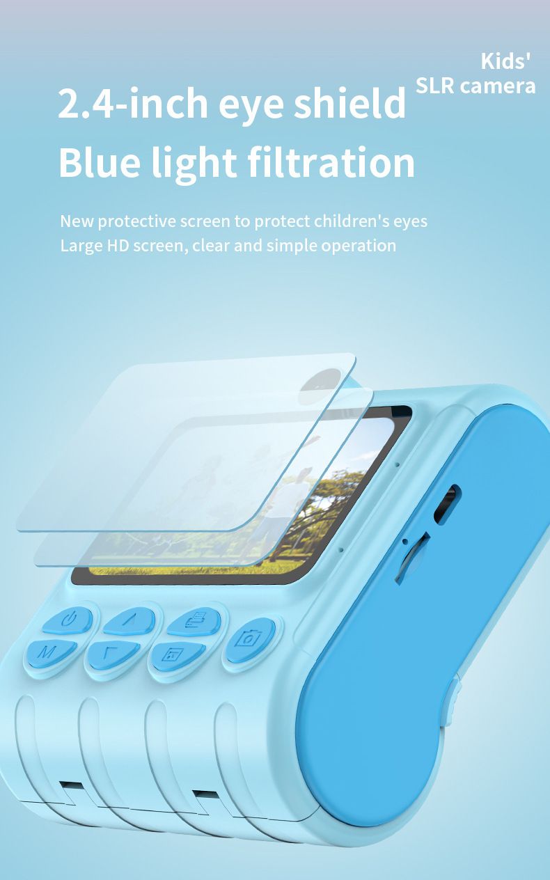 【Alta calidad】Cámara digital de alta definición con impresión instantánea para niños con lente dual única_voghion.com