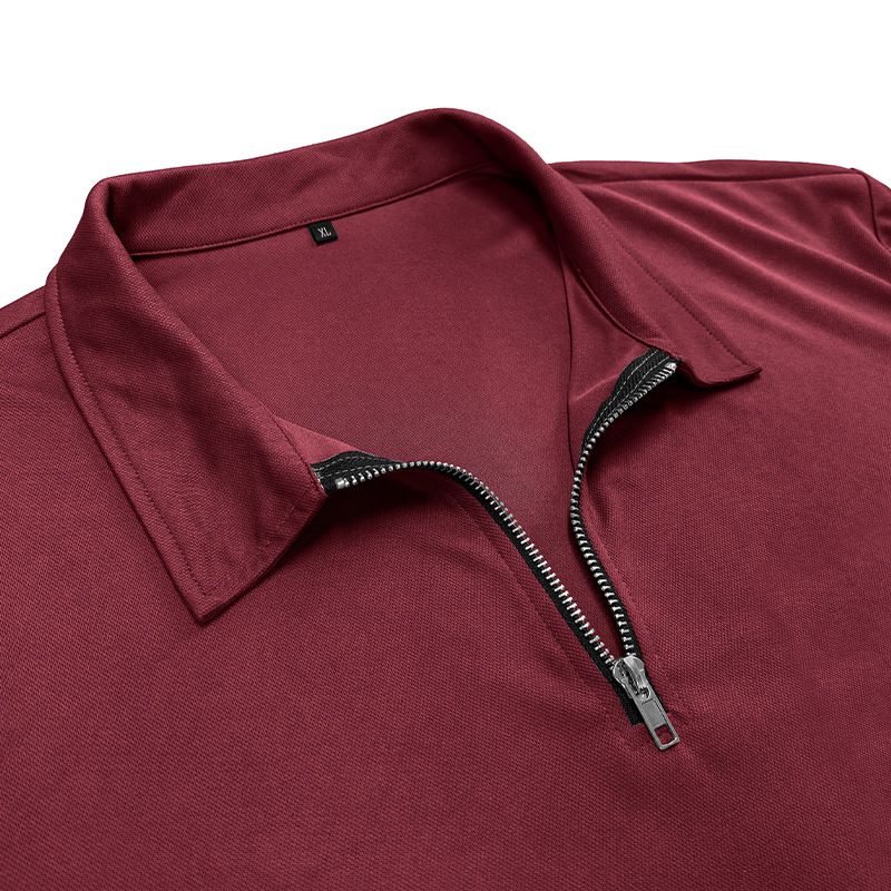 Lässiges Langarm-Poloshirt für Herren mit Reißverschlusskragen – Atmungsaktives und stylisches Slim-Fit-Oberteil für Business und Alltag_voghion.com