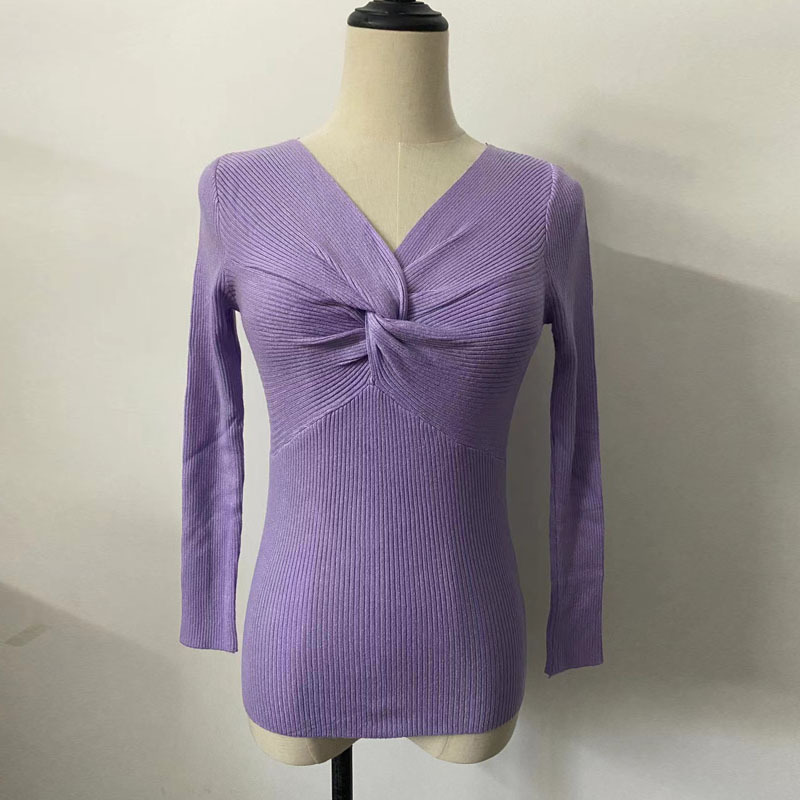 Haut pull crépu décontracté à la mode pour femmes_voghion.com