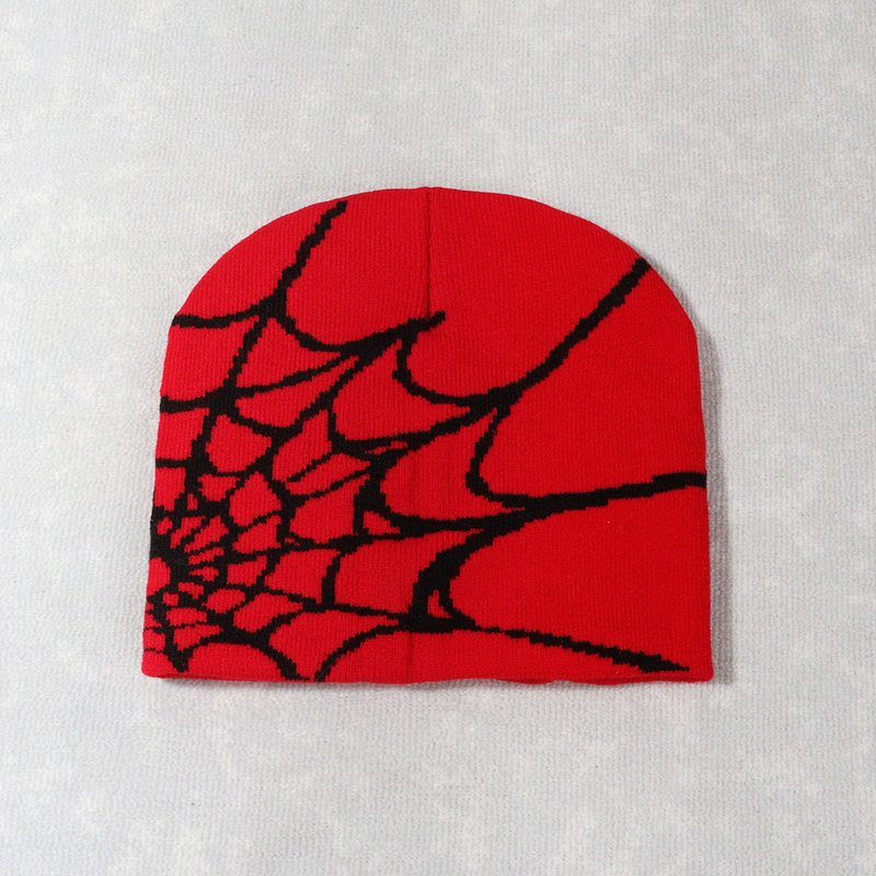 Unisex Knitted hat hat trend pullover spider web Y2K jacquard hats for men and women_voghion.com