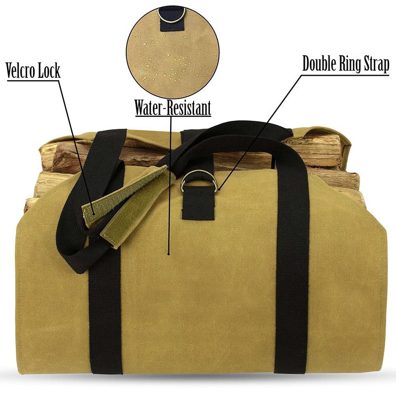 Neue tragbare, langlebige Holzfällertasche, multifunktionale Brennholz-Aufbewahrungstasche, Tragetasche aus Oxford-Stoff für Brennholz im Freien_voghion.com