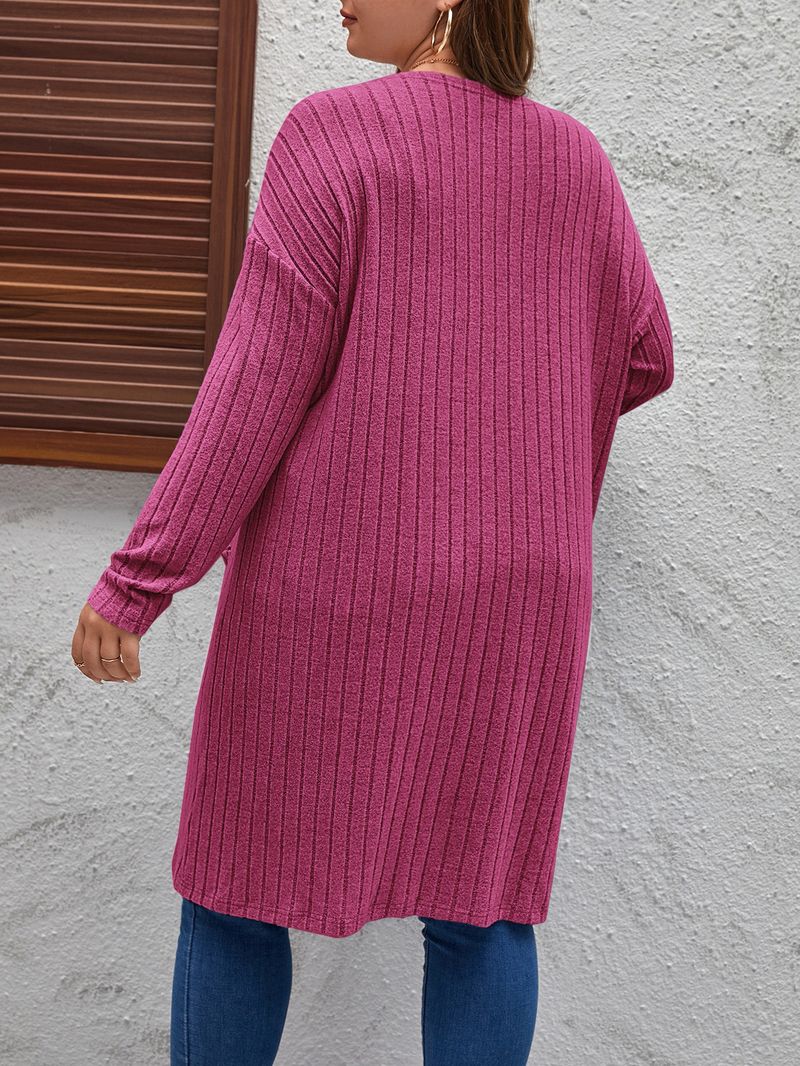 Spring And Autumn European And American New Large Size Casual Long Sleeved Cardigan Sweater Jacket Womenv_voghion.com