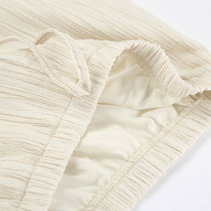 Sieviešu apģērbi Pavasara un vasaras dizains ikdienišķa mežģīņu bikšu komplekts ar V kakla izgriezumu ar augstu vidukli_voghion.com