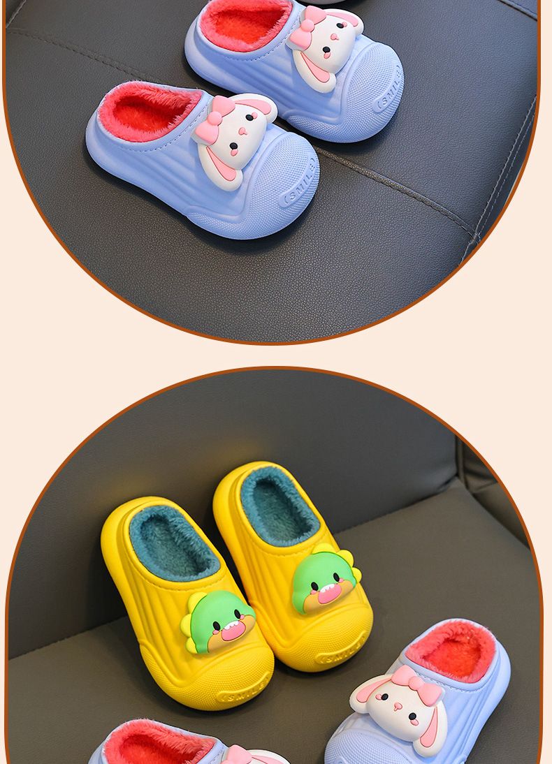 Pantofole invernali per bambini - Pantofole da casa antiscivolo, calde e foderate in pile per bambini e bambine, resistenti all'acqua e calde, pantofole unisex per bambini piccoli_voghion.com