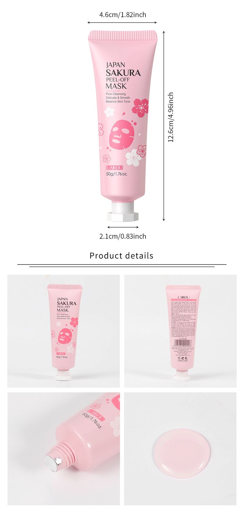 Version Laikou Sakura Peel Off Mask 50g (slang) Rengör porer, återfuktar och återfuktar hudvård_voghion.com