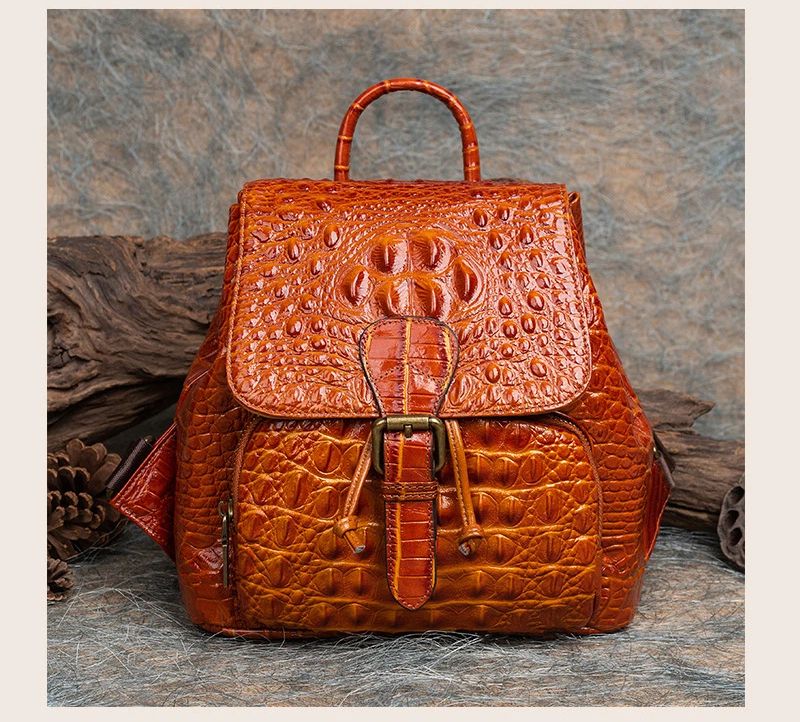 Mehrzweckrucksack aus Rindsleder im chinesischen Retro-Stil mit Reliefprägung, handgefertigt, mit Lederfinish._voghion.com