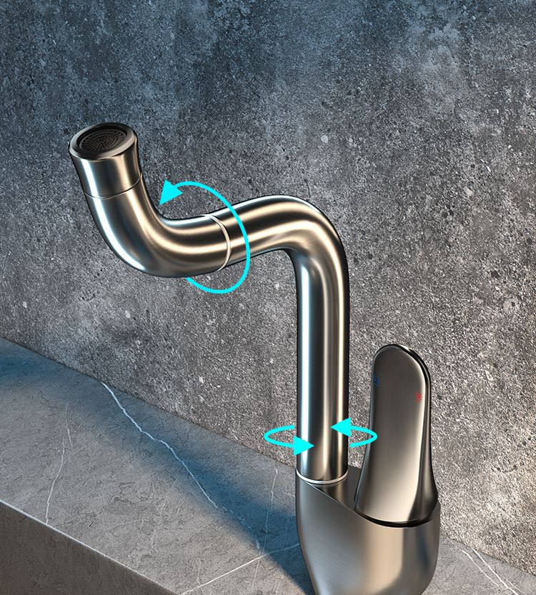 Mobili per la casa rubinetto universale grigio pistola lavabo rubinetto girevole per acqua calda e fredda lavabo tutto in rame mobiletto per il bagno creativo_voghion.com