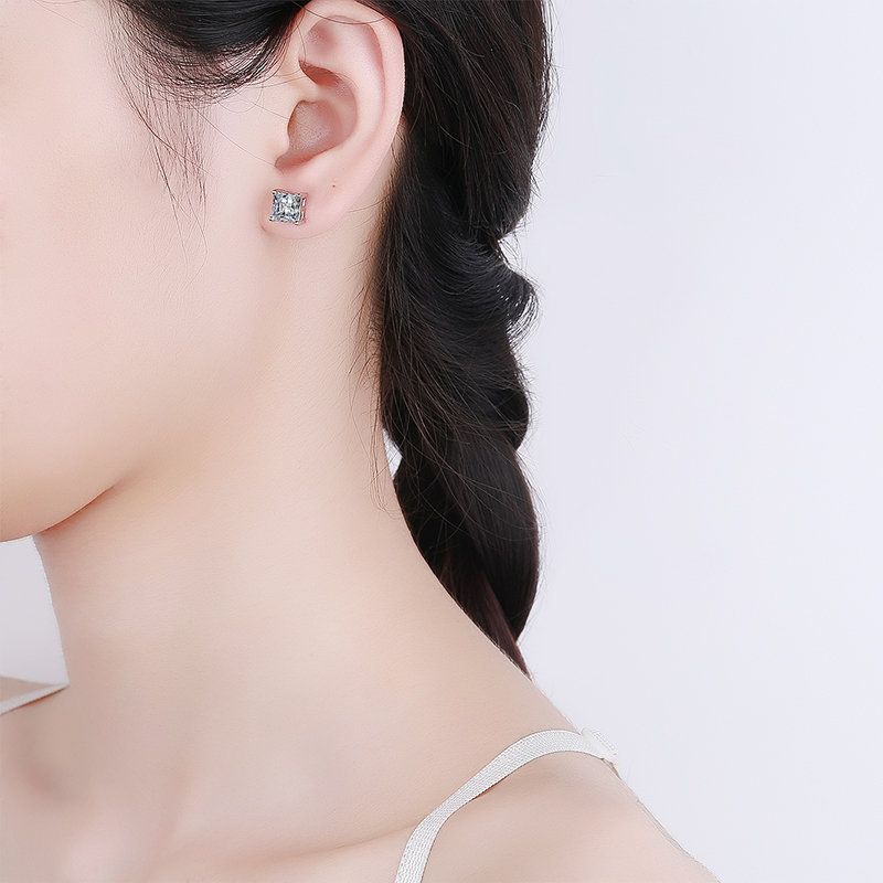Boucles d'oreilles carrées géométriques européennes et américaines en zircon, style simple, pour femmes, pour aller au travail au quotidien, bijoux d'oreilles décontractés_voghion.com