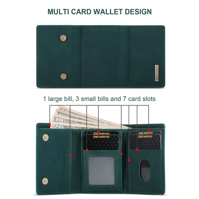 DG.MING Cartera pequeña de mano roja para mujer Cartera de gran capacidad con múltiples tarjetas Cartera pequeña magnética multifuncional_voghion.com