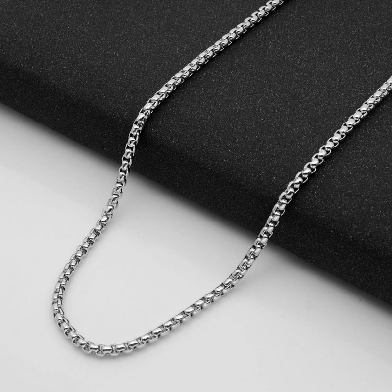 Collana in acciaio con catena in titanio, accessori in acciaio inox fai da te, gioielli da donna, perle, da uomo_voghion.com