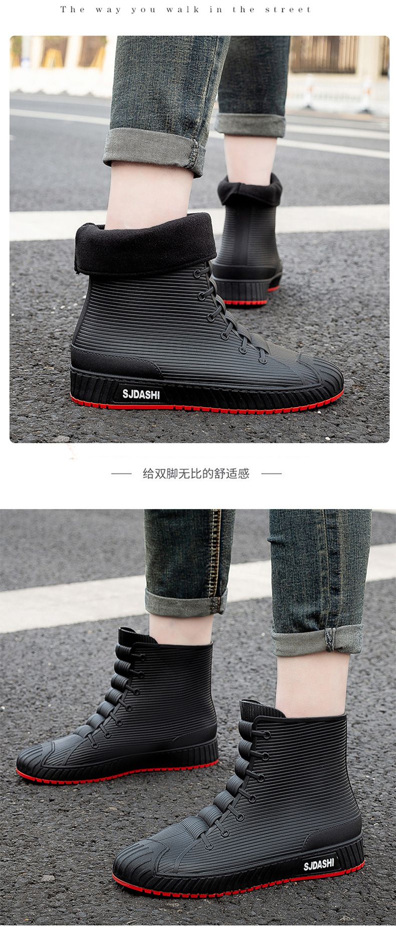 Scarpe impermeabili versatili casual a canna corta da uomo e da donna con calore in pile antiscivolo resistenti all'usura per esterni e pioggia_voghion.com