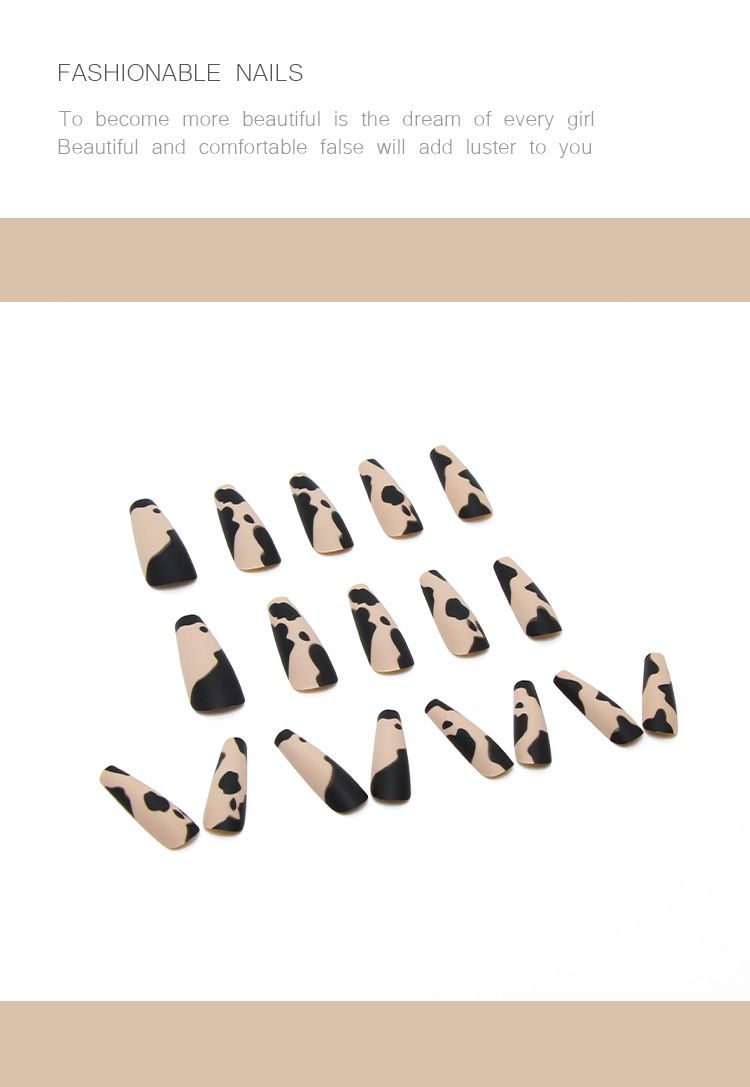 Beauté Santé Nail Art Patch Porter Ongles Fini Nail Art Ballet Armure Imprimé Léopard Givré Press On Ongles_voghion.com