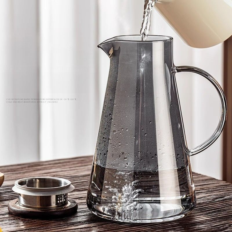 Brocca in vetro resistente alla temperatura, per uso domestico, per latte, in vetro borosilicato ad alta capacità, per preparare il tè._voghion.com
