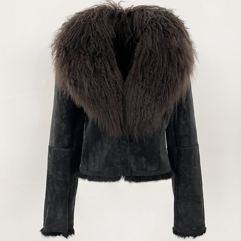 Damenmantel mit Wildleder-Pelzbesatz – Kurze Winterjacke mit Kaninchenfellfutter (Schwarz/Burgunderrot/Khaki/Weiß, S-3XL)_voghion.com