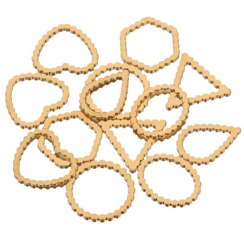 Anello a forma di cuore in acciaio inossidabile con goccia ovale e orecchini fai da te, accessori per gioielli fatti a mano_voghion.com