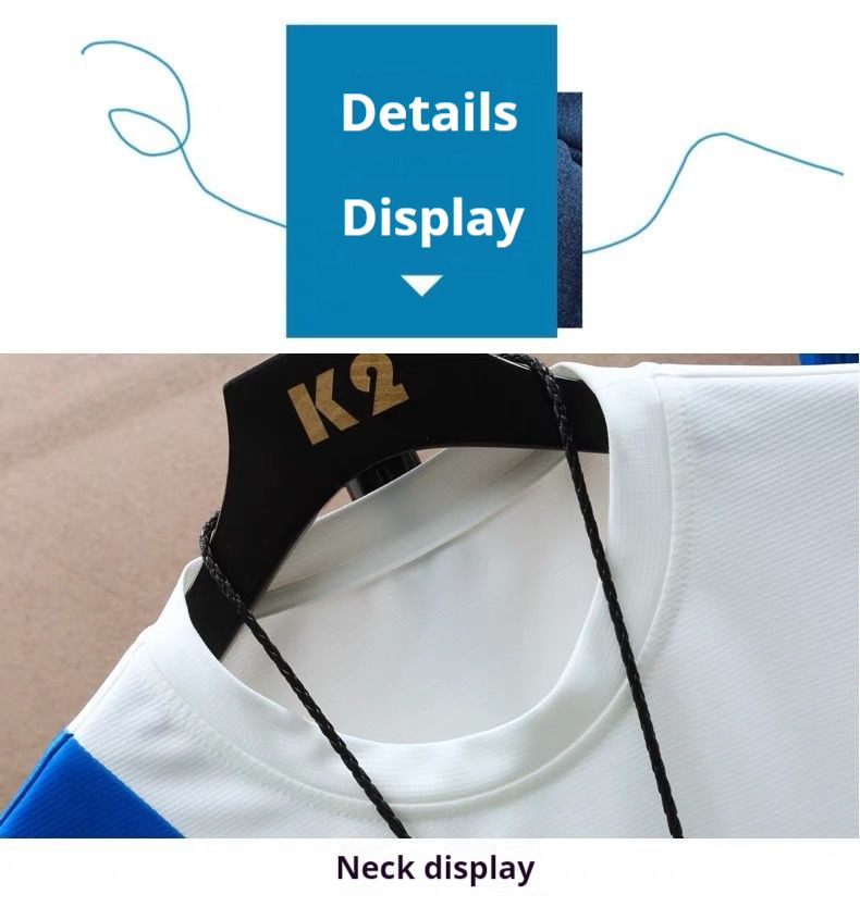 Summer Leisure Sports Ice Silk Set Men Youth Trendy Short sleeved Shorts for Middle and High School Students Handsome_voghion.com