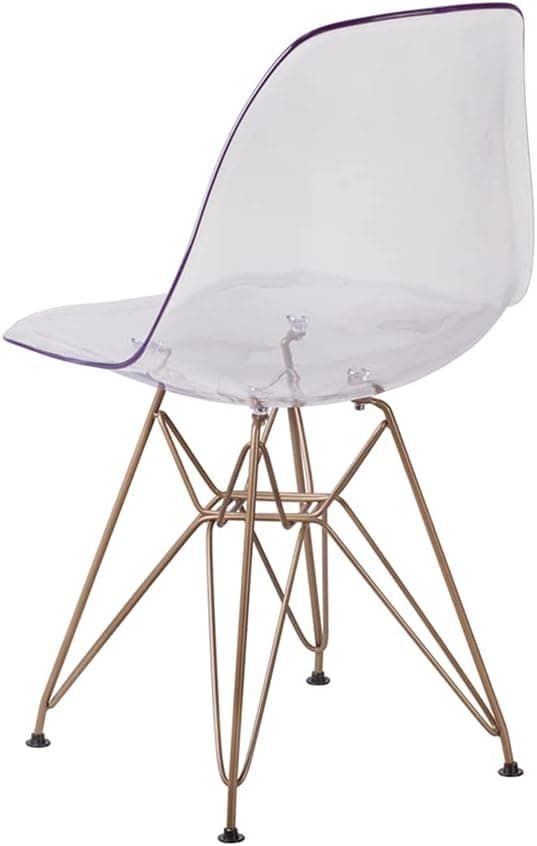 2 Pack Eames Chair Eiffel Tower Golden Base Ghost Chair Side Dinning Chair Transparent_voghion.com