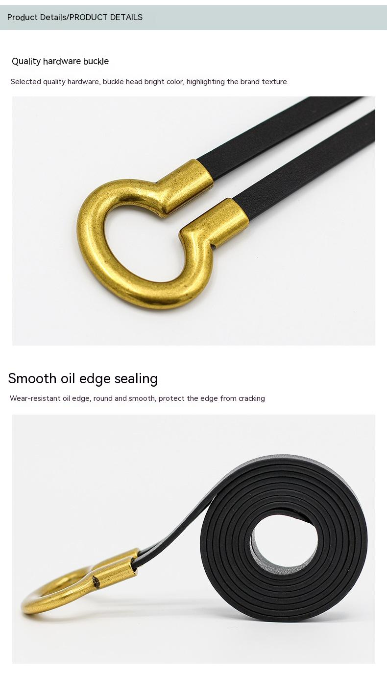 Cintura in pelle di vacchetta casual e versatile da donna di nuova vendita abbinata a una cintura annodata in pelle vintage alla moda_voghion.com