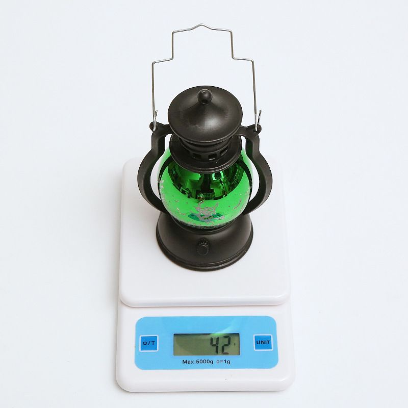 Vintage Halloween Laser Pumpkin Lantern - Witch, Skull & Pumpkin Design, Decorative LED Oil Lamp For Party, Bar & Home Decor_voghion.com