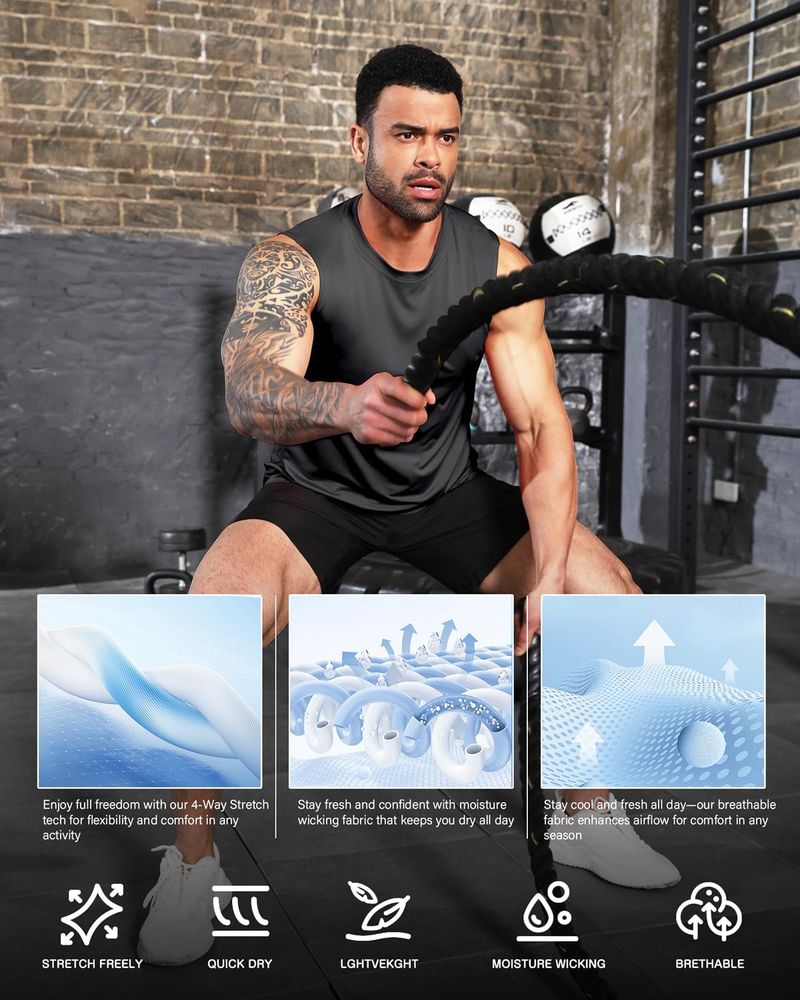 Men's 3-Pack Workout Tank Tops Gym Sports Muscle Bodybuilding Fitness Sleeveless T-Shirts_voghion.com