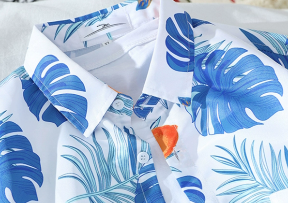 Chemise imprimée décontractée pour hommes, manches courtes, ample_voghion.com
