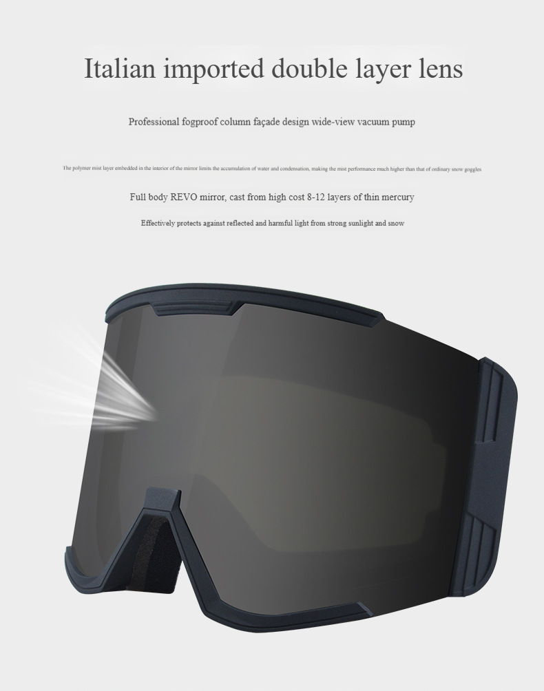 Gafas de esquí cilíndricas unisex para adultos Gafas de montañismo antivaho de doble capa para ceguera de nieve Gafas de nieve HD para hombres y mujeres_voghion.com