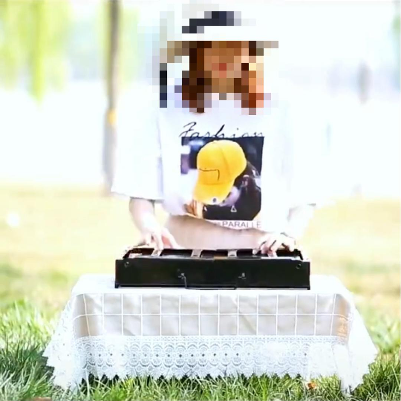 Draagbare houtskoolverwarmingsapparatuur voor buiten, compact ontwerp van roestvrij staal voor gebruik op de camping of picknick_voghion.com