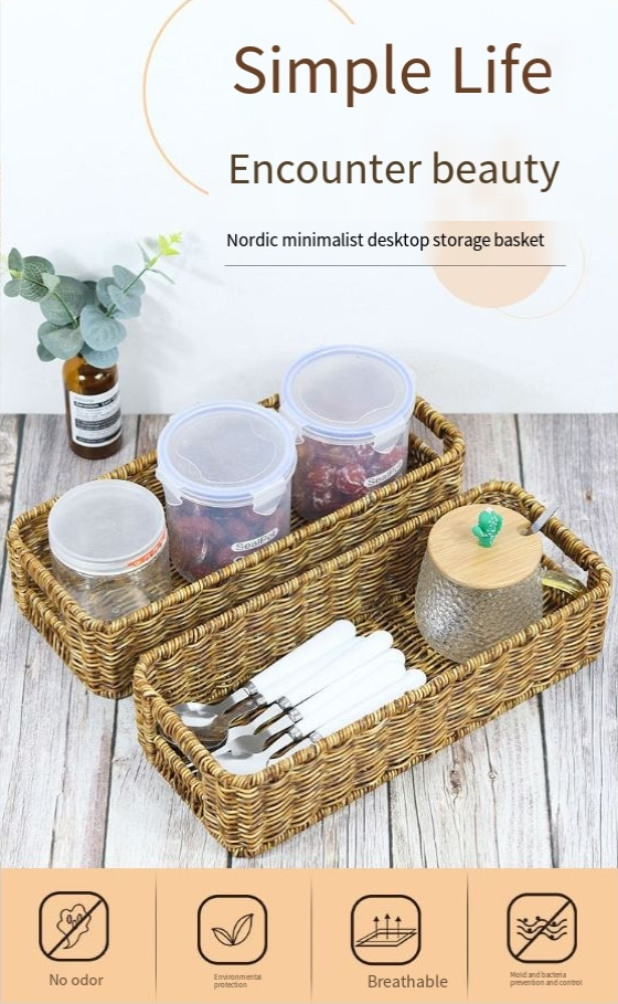 Handmade Creative Rattan Daily Necessities Storage Desktop Storage Basket Storage Basket Storage Basket_voghion.com