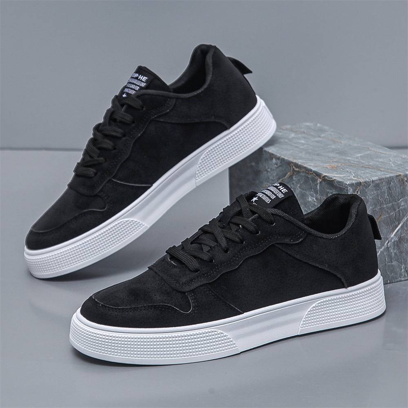 2025 Fashion Sneakers Skateboardschuhe Herren Künstliches PU Low Top Schnürschuhe Weiche Sohle Rutschfeste, verschleißfeste Laufschuhe 39-47_voghion.com
