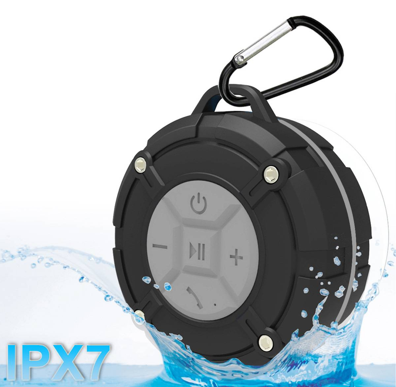 Portable Speakers Waterproof Bluetooth Speaker Bathroom Suction Cup Speaker IPX7 Outdoor Hook Backpack Speaker_voghion.com