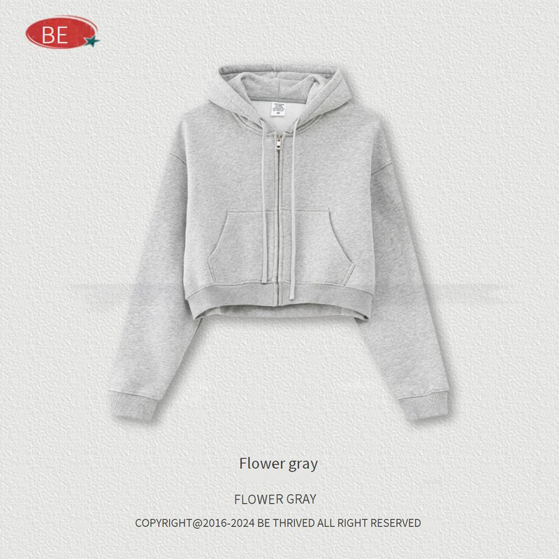 Retro-Hoodie mit Reißverschluss für Damen – Übergroßer, kurzer Pullover mit Fleecefutter, Streetwear-Freizeitjacke für Herbst und Winter_voghion.com